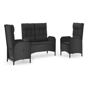 vidaXL Garden Dining Set in Black