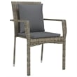 vidaXL Garden Dining Set in Black and Gray