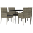 vidaXL Garden Dining Set in Black and Gray