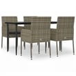 vidaXL PE Rattan Medium Modular Garden Dining Set in Black/Gray