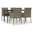 vidaXL PE Rattan Medium Modular Garden Dining Set in Black/Gray