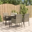 vidaXL PE Rattan Medium Modular Garden Dining Set in Black/Gray
