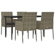 vidaXL PE Rattan Medium Modular Garden Dining Set in Black/Gray