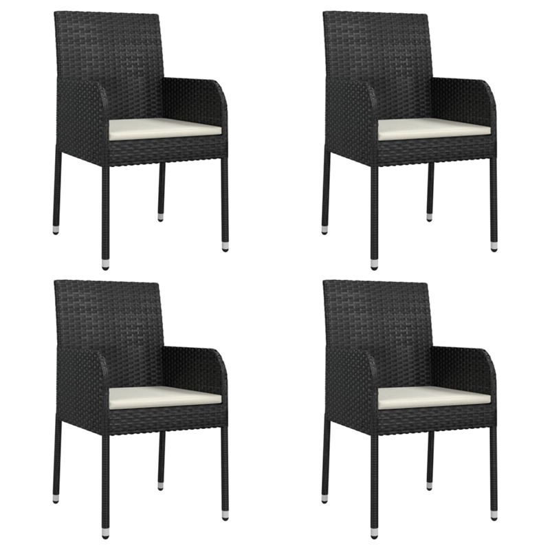 vidaXL Garden Dining Set in Black and Cream White