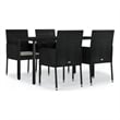 vidaXL Garden Dining Set in Black/Cream White