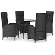 vidaXL Garden Dining Set in Black