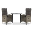 vidaXL Poly Rattan Garden Dining Set in Black/Gray