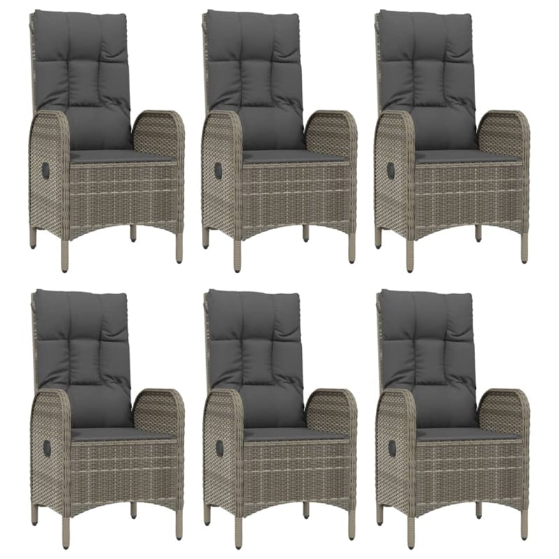 vidaXL Garden Dining Set in Black and Gray