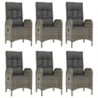 vidaXL Garden Dining Set in Black and Gray