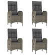 vidaXL Garden Dining Set in Black and Gray