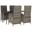 vidaXL Garden Dining Set in Black and Gray