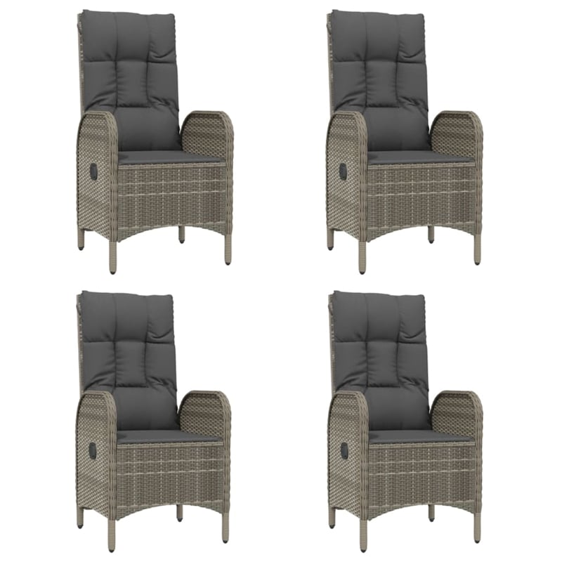 vidaXL Garden Dining Set in Black and Gray