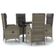 vidaXL Garden Dining Set in Black and Gray