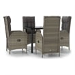 vidaXL Garden Dining Set in Black and Gray