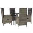 vidaXL Garden Dining Set in Black and Gray