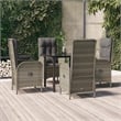 vidaXL Garden Dining Set in Black and Gray