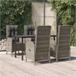 vidaXL Garden Dining Set in Black and Gray
