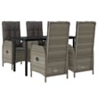vidaXL Garden Dining Set in Black and Gray