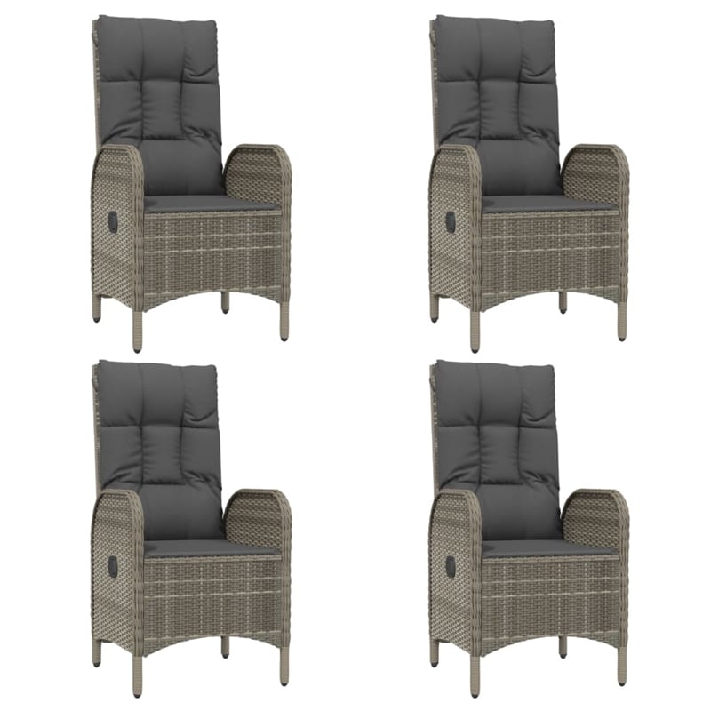 vidaXL Garden Dining Set in Black and Gray