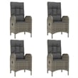 vidaXL Garden Dining Set in Black and Gray