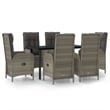 vidaXL Garden Dining Set in Black and Gray