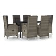 vidaXL Garden Dining Set in Black and Gray