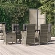 vidaXL Garden Dining Set in Black and Gray