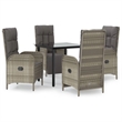 vidaXL Garden Dining Set in Black and Gray