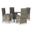 vidaXL Garden Dining Set in Black and Gray
