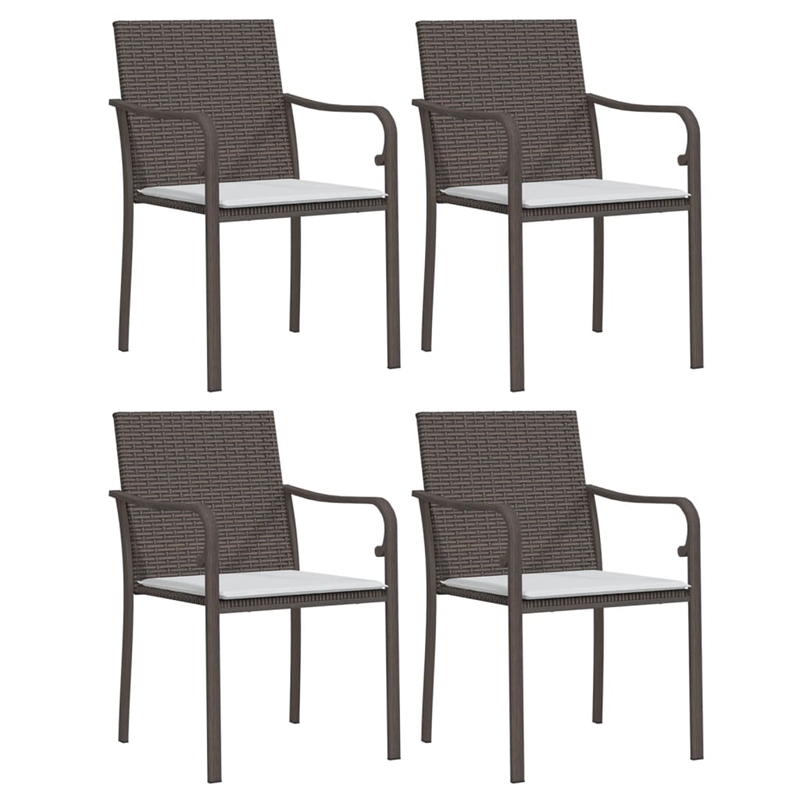 vidaXL Outdoor Dining Set in Brown/Black/Cream White
