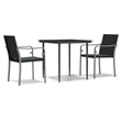 vidaXL Garden Dining Set in Black and Dark Gray