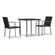 vidaXL Garden Dining Set in Black and Dark Gray