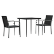vidaXL Garden Dining Set in Black and Dark Gray