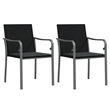 vidaXL Garden Dining Set in Black and Dark Gray