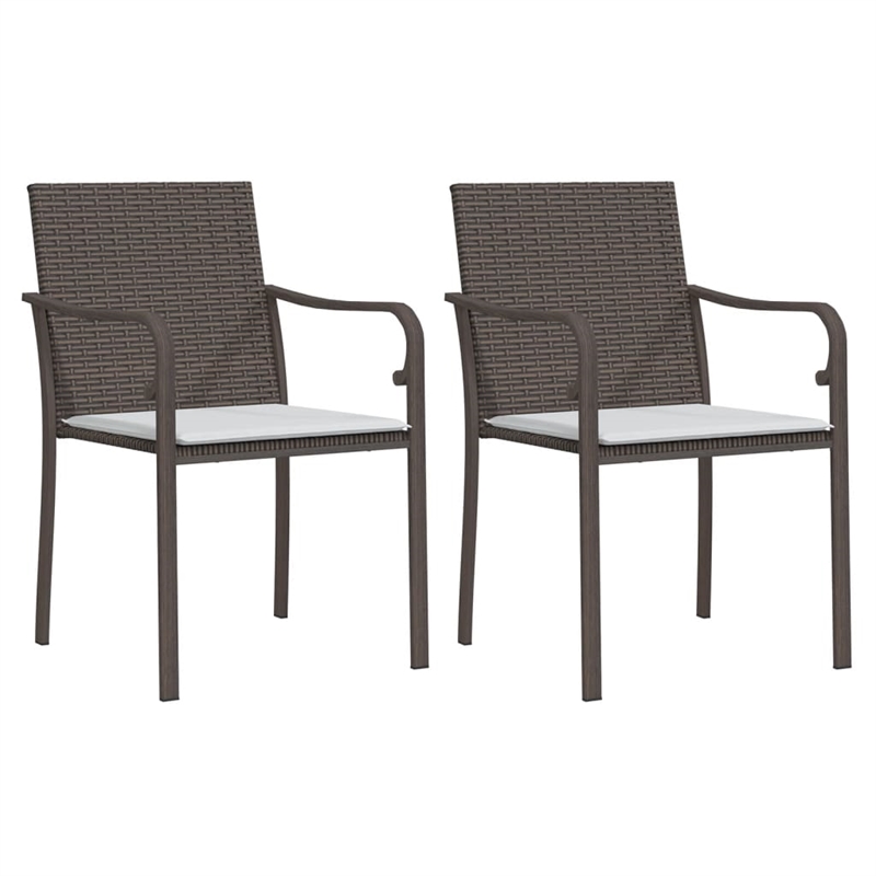 vidaXL Garden Dining Set in Brown/Black/Cream White