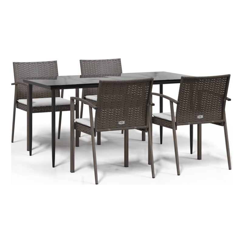 vidaXL 5-piece Garden Dining Set in Brown