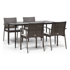 vidaXL 5-piece Garden Dining Set in Brown