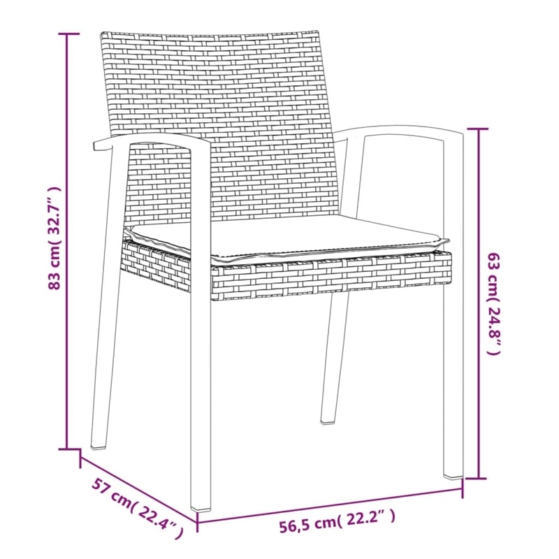 vidaXL 5-piece Garden Dining Set in Brown