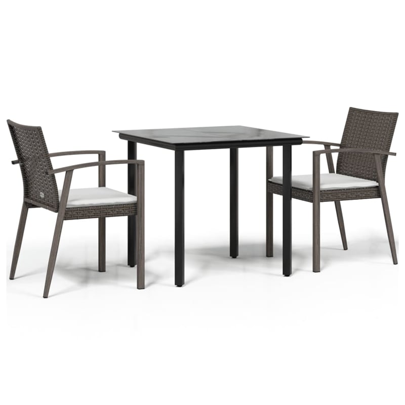 vidaXL Garden Dining Set in Brown and Cream White