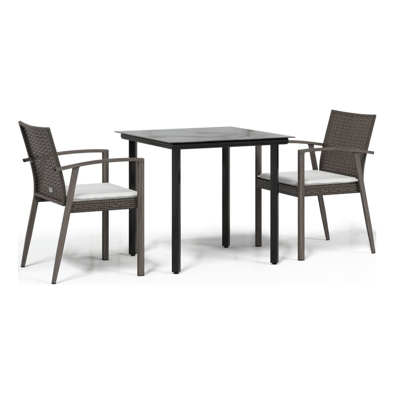 vidaXL Garden Dining Set in Brown and Cream White