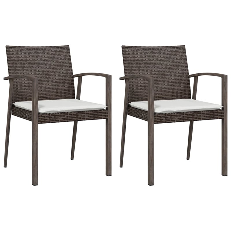 vidaXL Garden Dining Set in Brown and Cream White