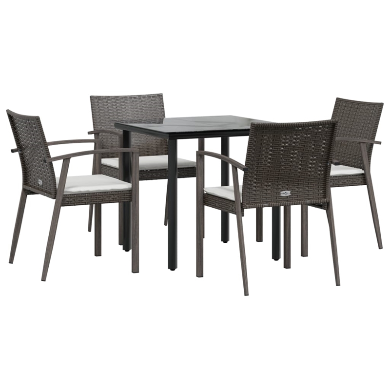 vidaXL Garden Dining Set in Brown/Black/Cream White