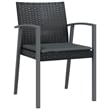 vidaXL Poly Rattan/Steel/Tempered Glass Garden Dining Set in Black