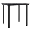 vidaXL Poly Rattan/Steel/Tempered Glass Garden Dining Set in Black