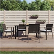 vidaXL Garden Dining Set in Brown/Black/Cream White