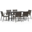 vidaXL Garden Dining Set in Brown/Black/Cream White