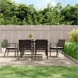 vidaXL Garden Dining Set in Brown/Black/Cream White