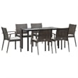 vidaXL Garden Dining Set in Brown/Black/Cream White