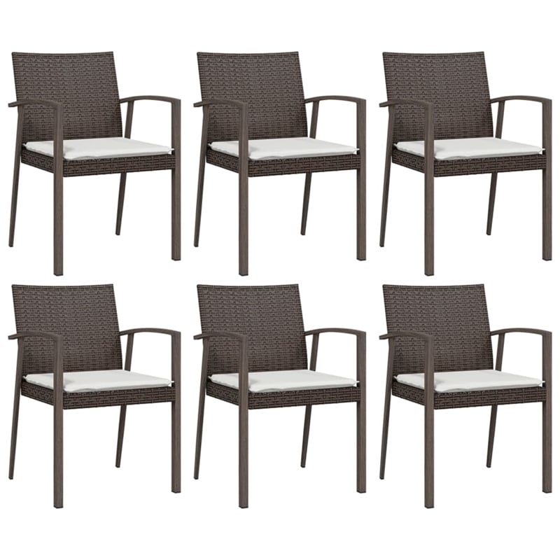 vidaXL Garden Dining Set in Brown/Black/Cream White
