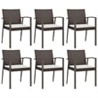 vidaXL Garden Dining Set in Brown/Black/Cream White